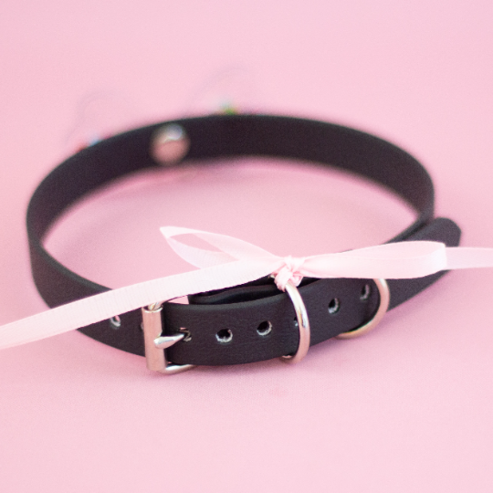 Black and Pastel Stars Collar and Leash / Lead Set